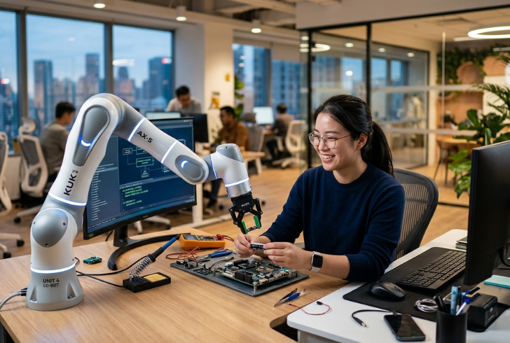 Human and robot working side by side