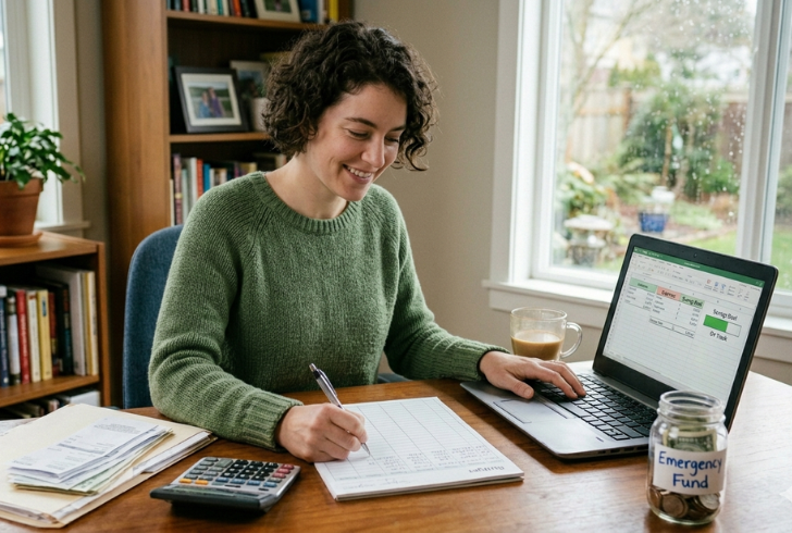 Person managing money with confidence growing